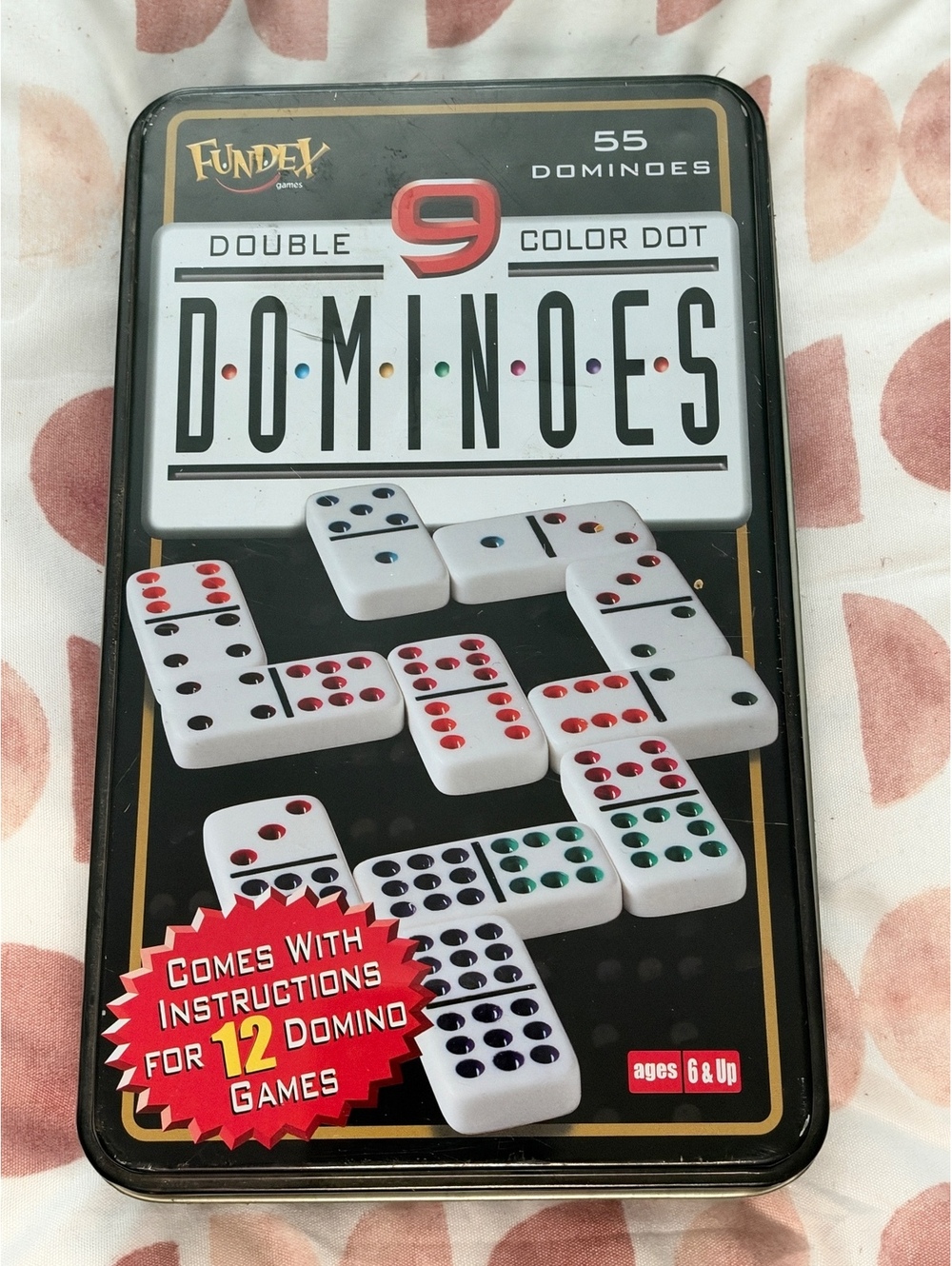 Fundex Double 9 Color Dot Dominoes Game